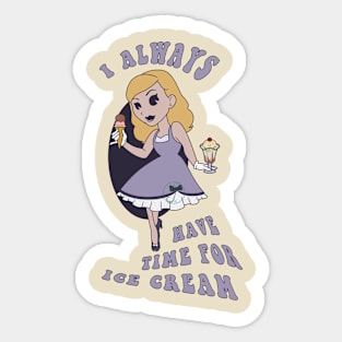 Old Style Cartoon pin up - Ice Cream Sticker